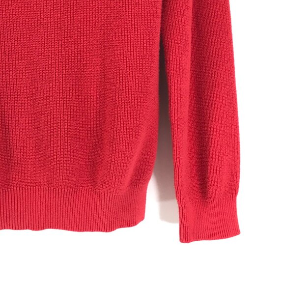 Tommy Hilfiger Crew Neck Rib Knit Sweater Men's Medium Red 100% Cotton Holiday - Picture 3 of 10